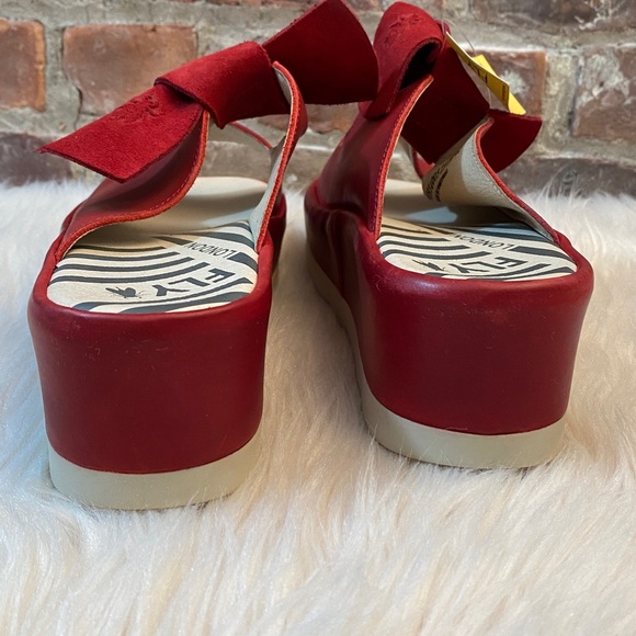 NWT FLY London Red Leather Sandals, Size 10.5/11 - Picture 11 of 17